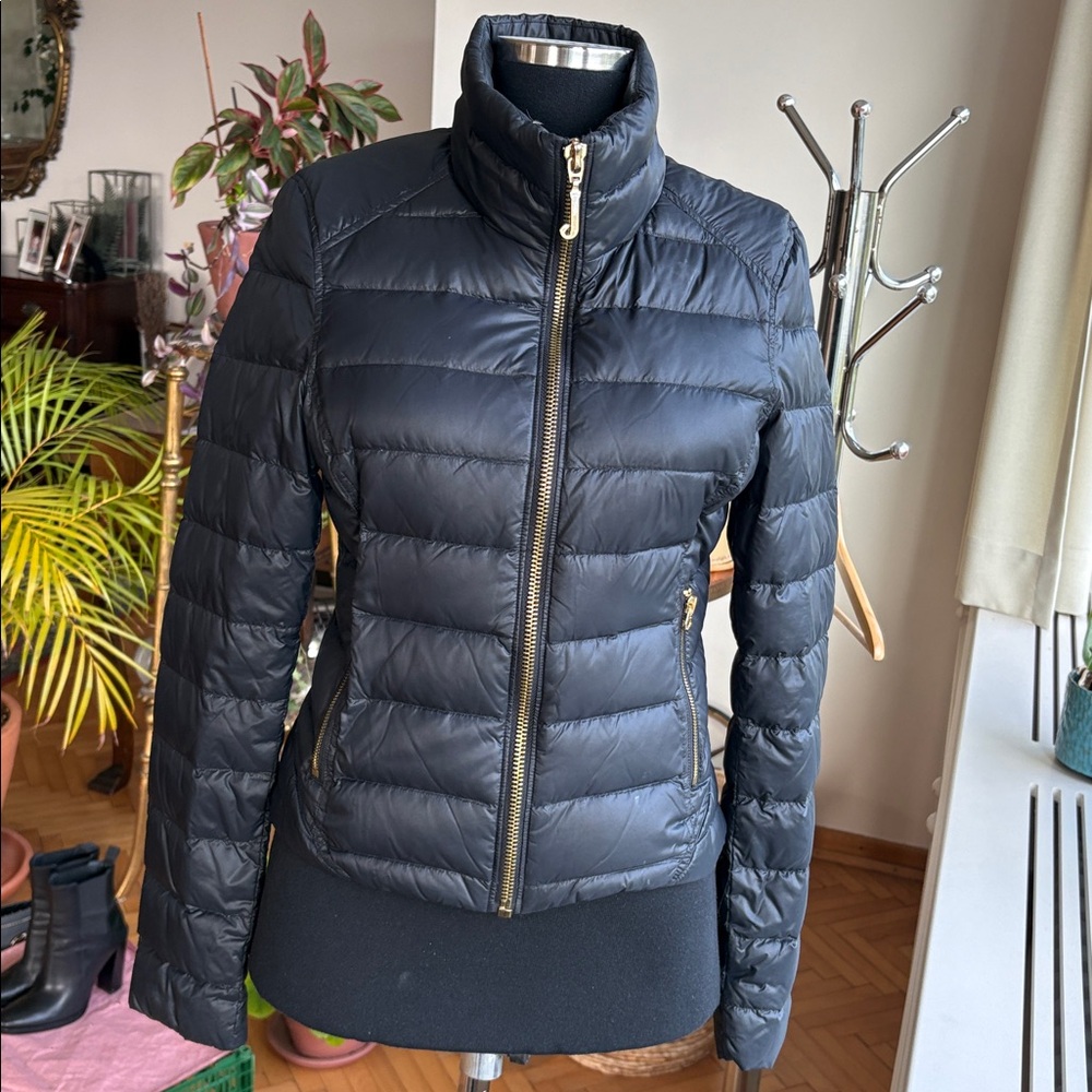 Juicy Couture dark navy Puffer Jacket with Gold Accents
